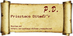Prisztacs Ditmár névjegykártya